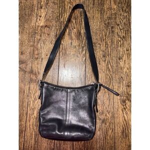 COACH Vintage Black Leather Adjustable Legacy Slim Hobo Shoulder Bag